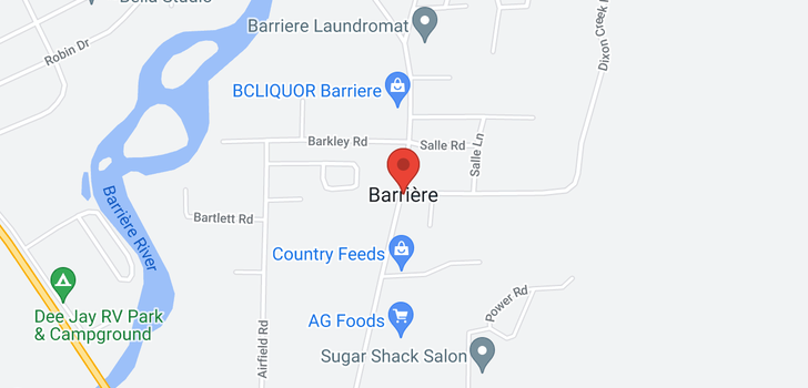 map of 8996 BARRIERE NORTH ROAD